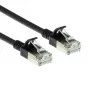 Cabo de patch slimline snagless ACT preto 2 metros LSZH U/FTP CAT6A Datacenter com fichas RJ45