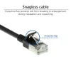 Cabo de patch slimline snagless ACT preto 2 metros LSZH U/FTP CAT6A Datacenter com fichas RJ45