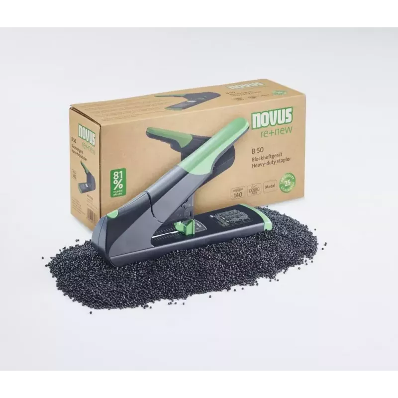 Agrafador Novus B 50 re+new Capacidade de agrafar 140 folhas Preto Verde