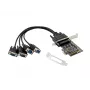 Placa serial Conceptronic 4 portas DB9 RS232 PCIe, PCIe, RS-232, PCIe 2.0, RS-232, preto, China