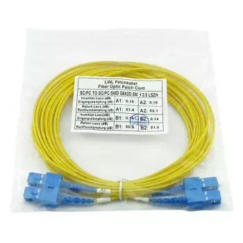 BlueOptics CAB-SMF-SC-SC-7-BO Cabo patch de fibra ótica SC/SC monomodo, 7,5 m