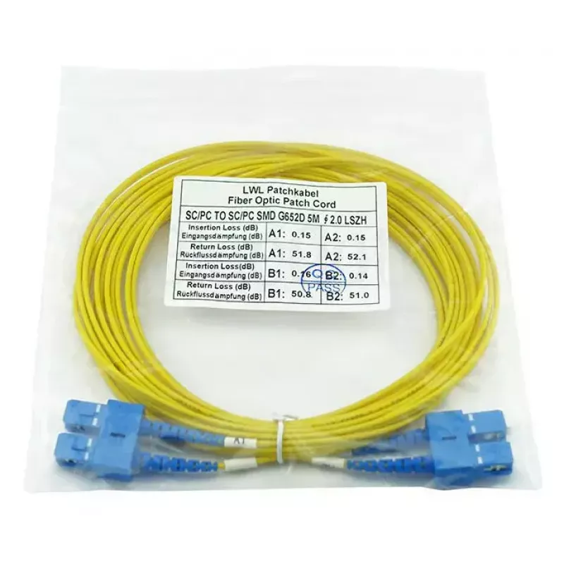 BlueOptics CAB-SMF-SC-SC-7-BO Cabo patch de fibra ótica SC/SC monomodo, 7,5 m