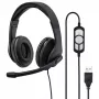 Hama HS-USB300 Auscultadores com microfone PC Office, com fio, USB, preto
