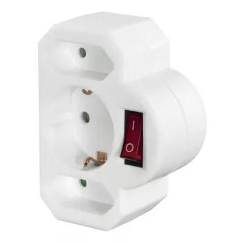 Adaptador de ficha de alimentação Hama 00223217 branco