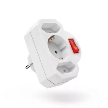 Adaptador de ficha de alimentação Hama 00223217 branco