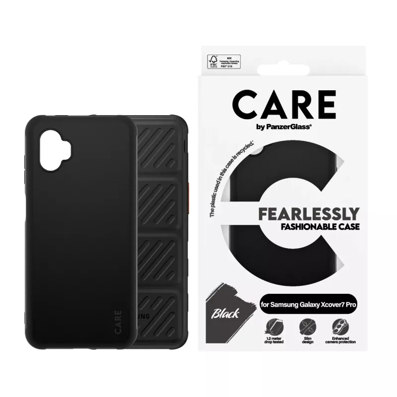 Capa protetora TPU PanzerGlass para Samsung Galaxy Xcover7 Pro — preto