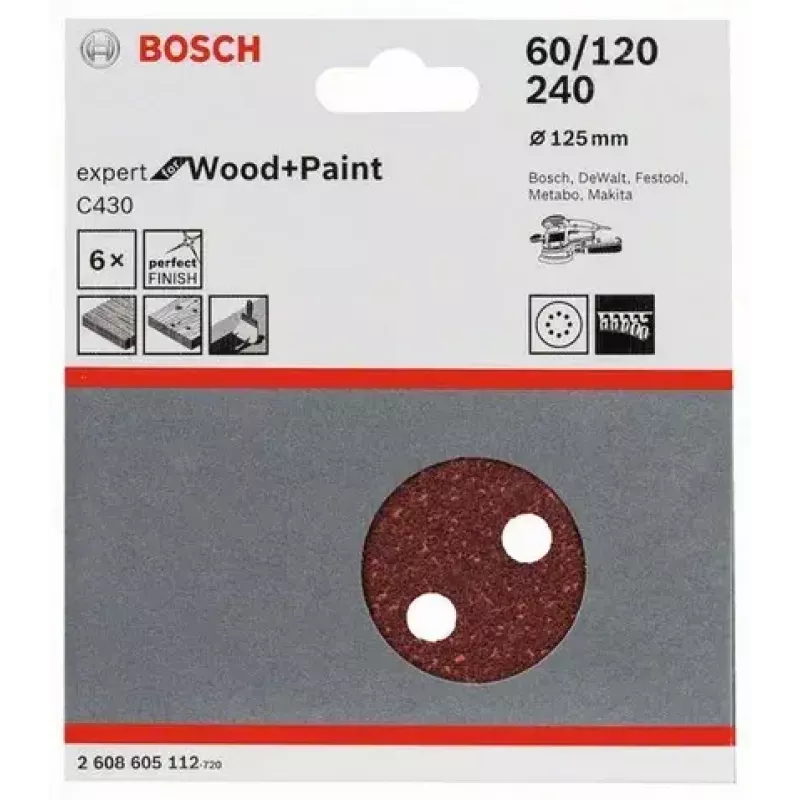 Disco de lixa Bosch 2 608 605 112 6 unid.