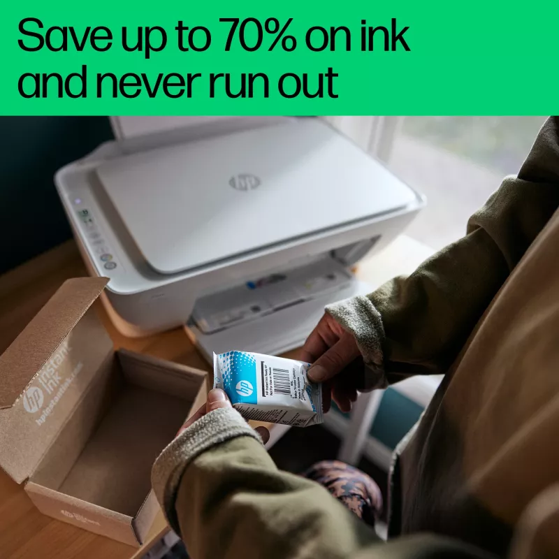 Impressora multifunções a cores sem fios HP DeskJet 2821e, Instant Ink; copiadora, scanner