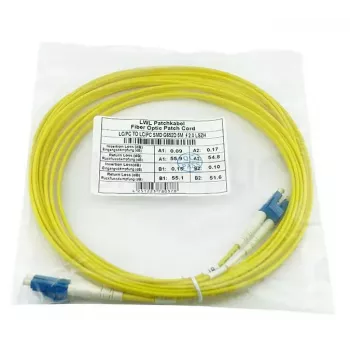 BlueOptics CAB-SMF-LC-LC-1-BO Cabo patch de fibra ótica LC-LC monomodo duplex, LC-UPC, 1 m, bege