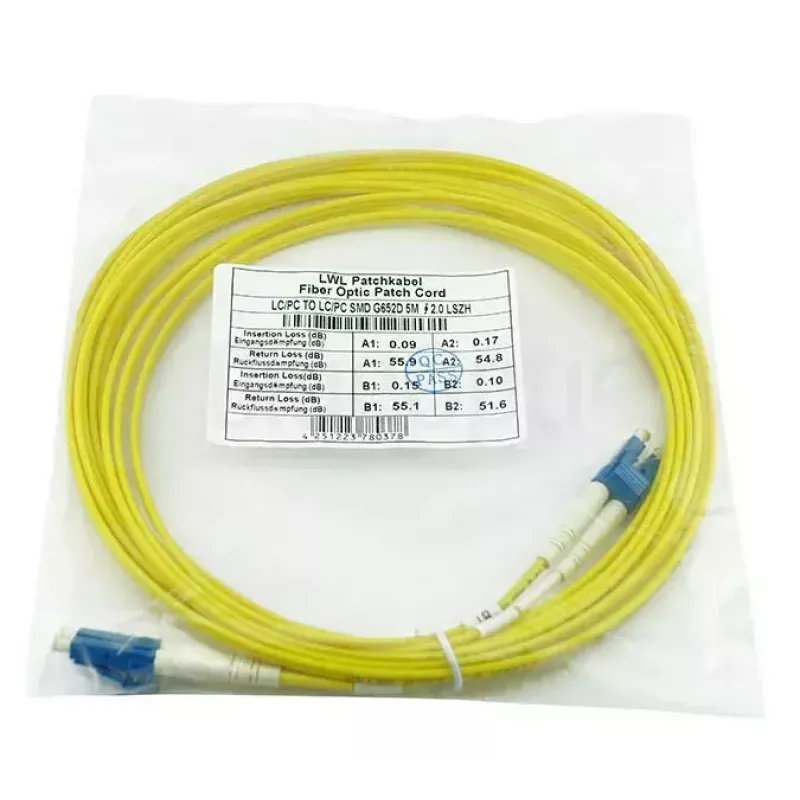 BlueOptics CAB-SMF-LC-LC-1-BO Cabo patch de fibra ótica LC-LC monomodo duplex, LC-UPC, 1 m, bege