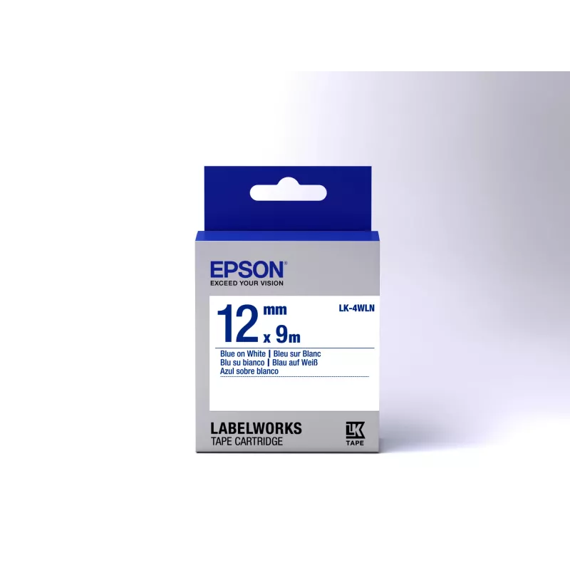 Cartucho de etiquetas Epson Standard LK-4WLN azul/branco 12mm (9m)