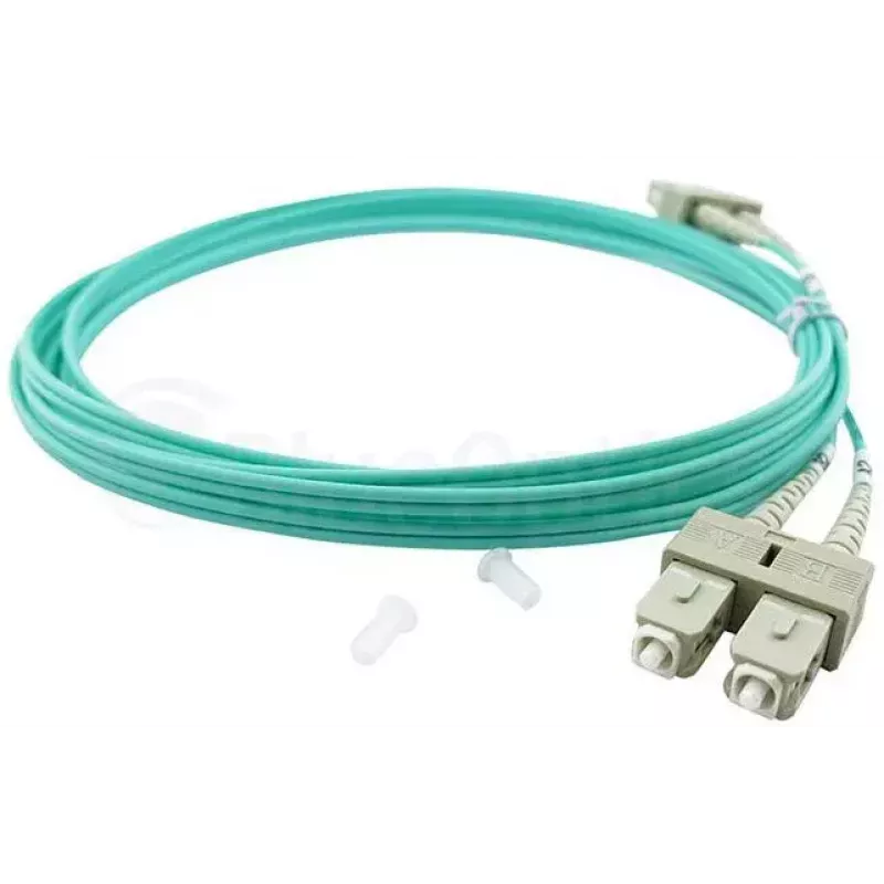 BlueOptics Cabo patch de fibra ótica LC-SC multimodo OM3 duplex, LC-UPC/SC-UPC, 5 m, bege (compatível com Corning 055702K512000005M)
