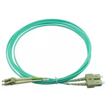 BlueOptics Cabo patch de fibra ótica LC-SC multimodo OM3 duplex, LC-UPC/SC-UPC, 5 m, bege (compatível com Corning 055702K512000005M)