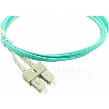 BlueOptics Cabo patch de fibra ótica LC-SC multimodo OM3 duplex, LC-UPC/SC-UPC, 10 m, bege (compatível com Corning 055702K512000010M)