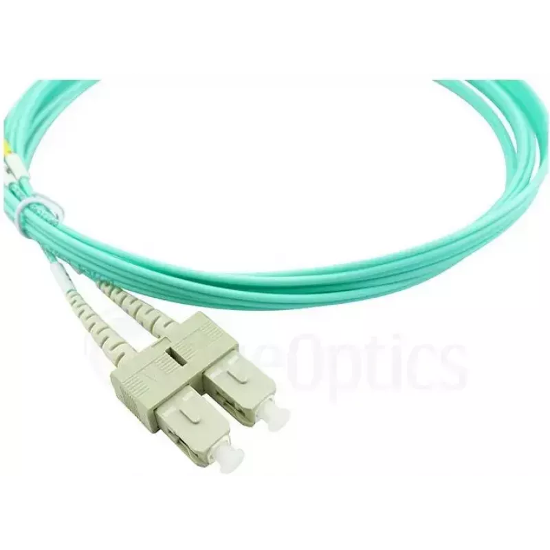 BlueOptics Cabo patch de fibra ótica LC-SC multimodo OM3 duplex, LC-UPC/SC-UPC, 10 m, bege (compatível com Corning 055702K512000010M)