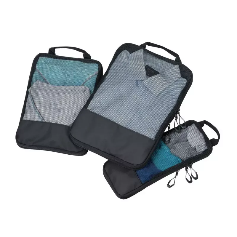 TROIKA Black Packing Cubes Conjunto de sacos de compressão, BBL56/BK