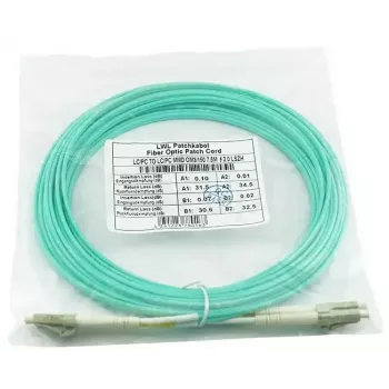 BlueOptics 050502K512000010M Cabo patch de fibra ótica LC-LC multimodo OM3 duplex, LC-UPC, 10 m, bege