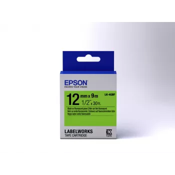 Cartucho de etiquetas Epson Fluorescente LK-4GBF Preto/Verde 12mm (9m)