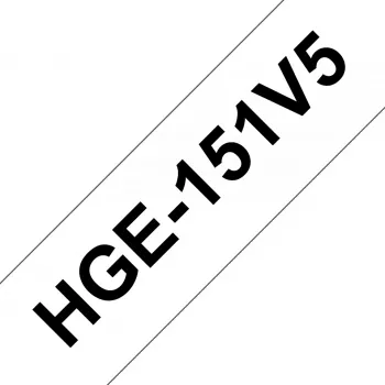 Fita de etiquetagem Brother HGE-151V5 — preto, compatível com PT-9500PC / PT-9700PC / PT-9800PCN / RL-700S