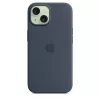 Capa de silicone para Apple iPhone 15 MagSafe Storm Blue