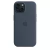 Capa de silicone para Apple iPhone 15 MagSafe Storm Blue