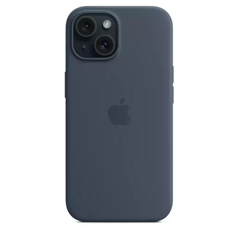 Capa de silicone para Apple iPhone 15 MagSafe Storm Blue