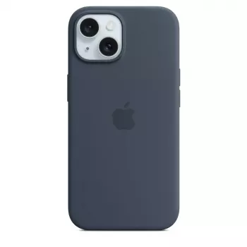 Capa de silicone para Apple iPhone 15 MagSafe Storm Blue