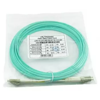 BlueOptics 050502K512000001M cabo patch de fibra ótica LC-LC multimodo OM3 duplex, LC-UPC, 1 m, bege