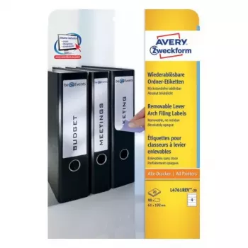 Etiqueta autoadesiva Avery L4761REV-20 retângulo arredondado removível branco 80 unid.