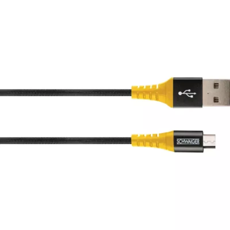 Cabo USB Schwaiger WKUM10 511 1,2 m USB A Micro-USB B preto amarelo