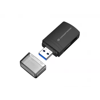 Conceptronic BIAN06B Leitor de cartões SD TF/MicroSD 4.0, UHS-II, USB 3.0, 5 Gbit/s
