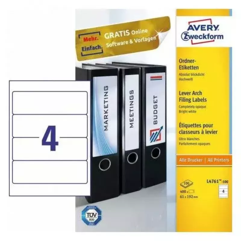 Etiqueta autoadesiva Avery L4761-100 retângulo arredondado