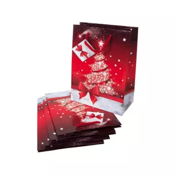 Saco de papel Sigel GT023 vermelho branco