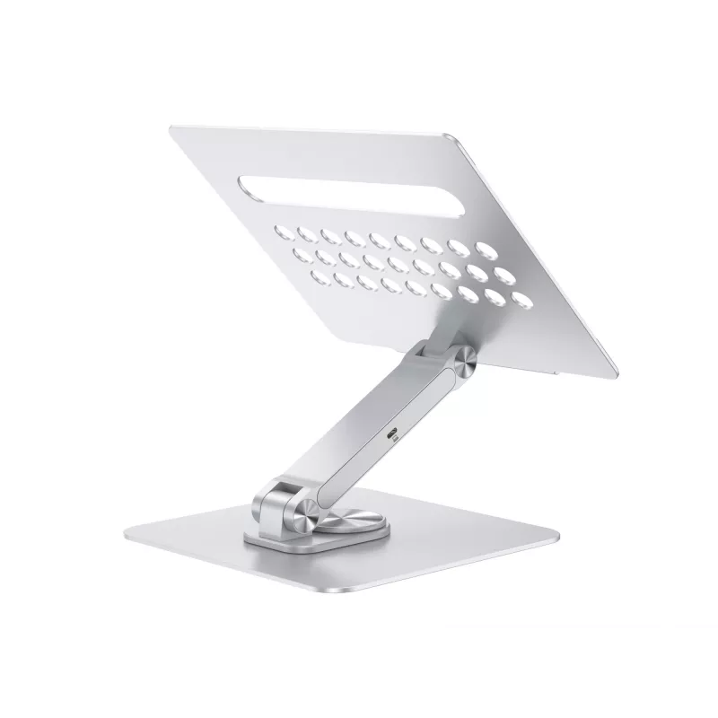Conceptronic DONN27G, suporte para portátil, prateado, alumínio, 360°, USB 3.2 Gen 1 (3.1 Gen 1) Type-C, 5000 Mbit/s