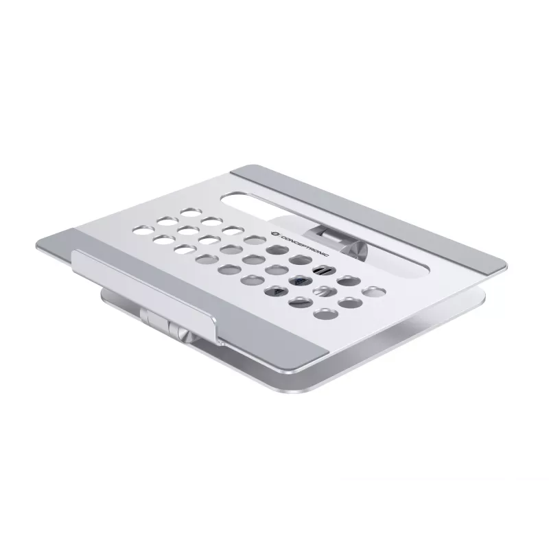 Conceptronic DONN27G, suporte para portátil, prateado, alumínio, 360°, USB 3.2 Gen 1 (3.1 Gen 1) Type-C, 5000 Mbit/s