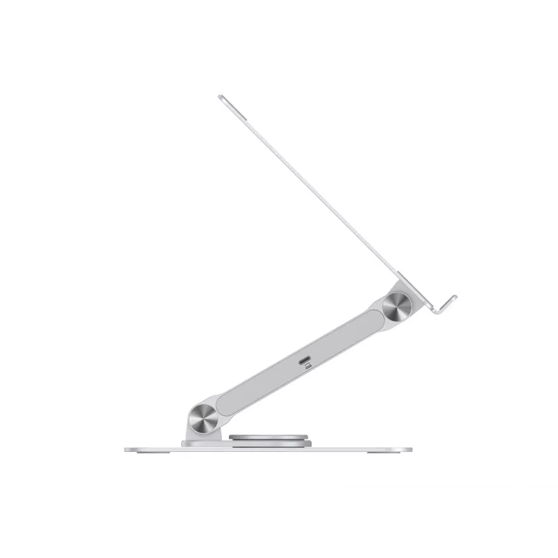 Conceptronic DONN27G, suporte para portátil, prateado, alumínio, 360°, USB 3.2 Gen 1 (3.1 Gen 1) Type-C, 5000 Mbit/s