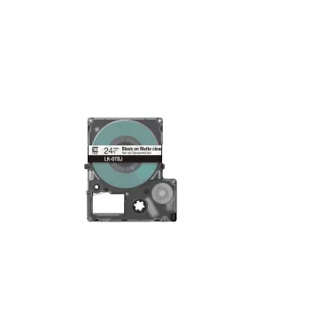 Fita de etiquetas Epson LK-6TBJ preto transparente transferência térmica 2,4 cm