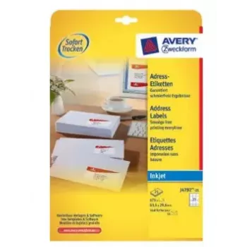 Etiquetas para impressora Avery J4792-25 branco