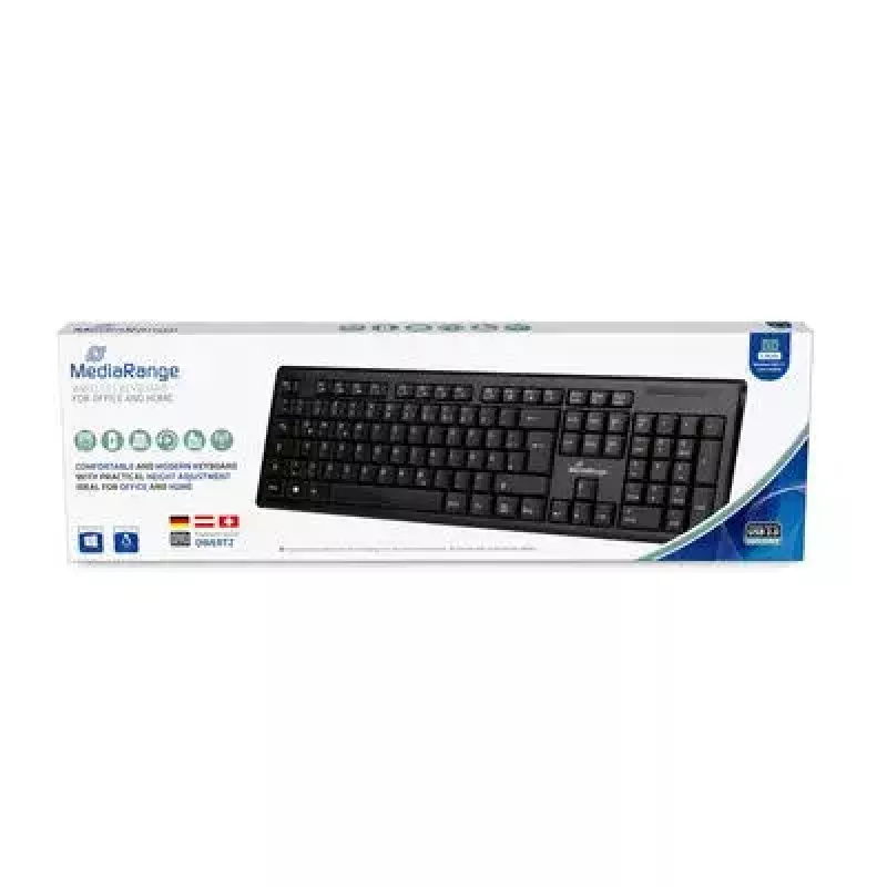 Teclado MediaRange MROS111 Universal RF Wireless QWERTZ Preto