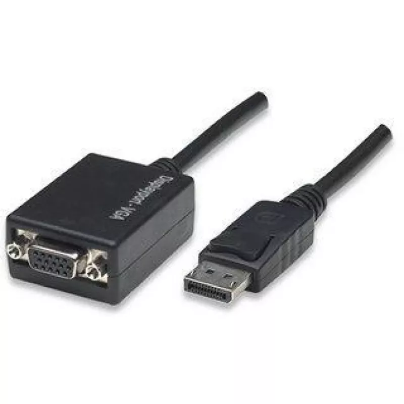 Adaptador Techly DisplayPort DP para VGA M F IADAP DSP-250, 0,07 m, DisplayPort, 2 x VGA (D-Sub), macho, fêmea, 1920 x 1200 píxeis