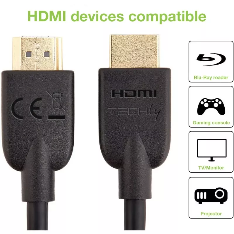Cabo HDMI Techly ICOC HDMI2-4-020T 2 m HDMI Type-A (Standard) preto