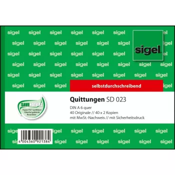 Formulário comercial Sigel SD023 verde A6 Q 120 folhas