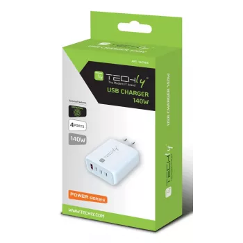 Techly IPW-PD140W-WH carregador móvel powerbank, smartphone, tablet, universal branco AC carregamento rápido interior