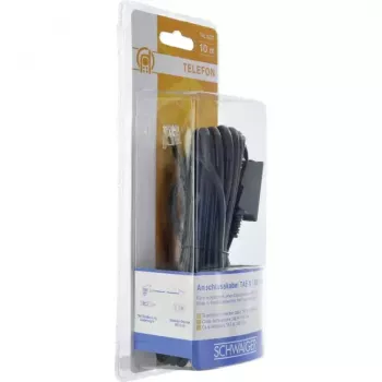 Cabo RJ-11 Schwaiger 10m TAE-N Preto