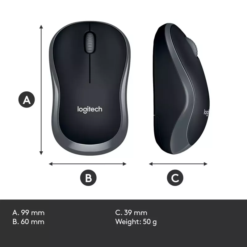 Rato Logitech M185 Swift Wireless cinzento