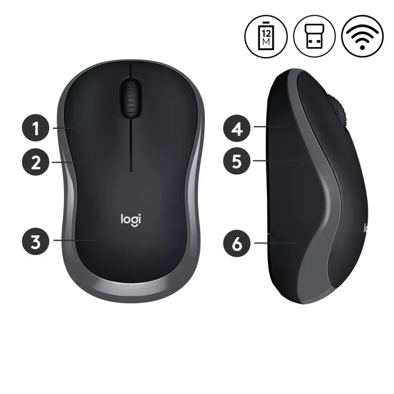 Rato Logitech M185 Swift Wireless cinzento