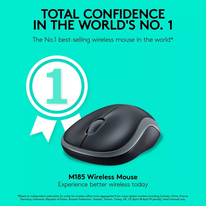 Rato Logitech M185 Swift Wireless cinzento