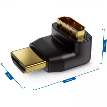 Techly Adaptador HDMI M / F angular L IADAP HDMI-L, HDMI, HDMI, preto