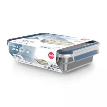 Caixa EMSA CLIP & CLOSE N11505 aço inoxidável retangular 170x230x60 mm