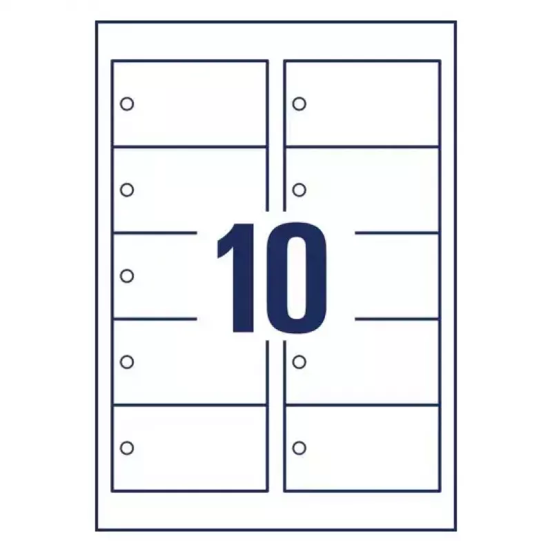 Etiquetas de impressora autoadesivas Avery T1001-10 branco 9x5 cm 100 unid.